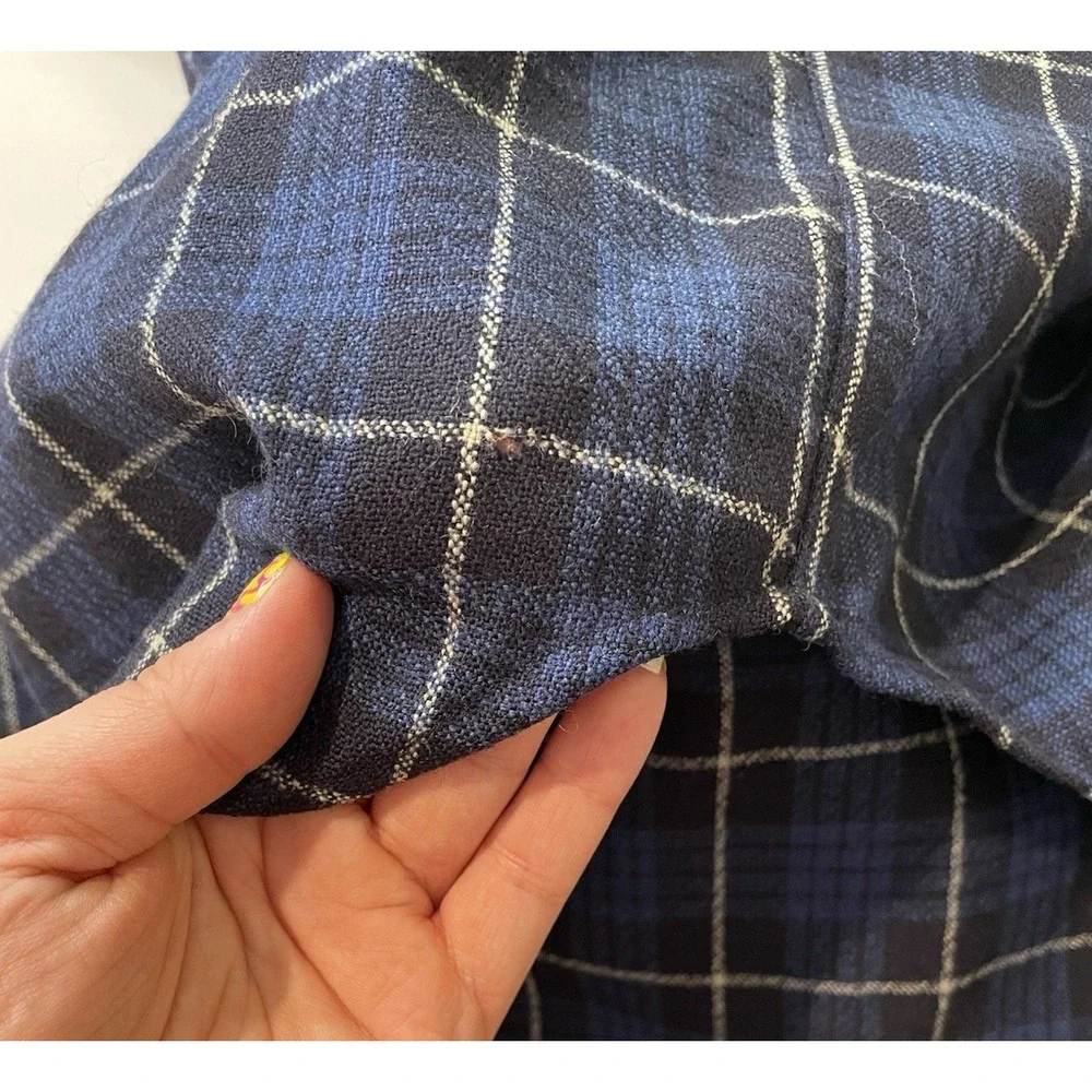 Vtg Polo Ralph Lauren Mens Barlowe Button Up Shirt Size XL Plaid Wool 90s Grunge